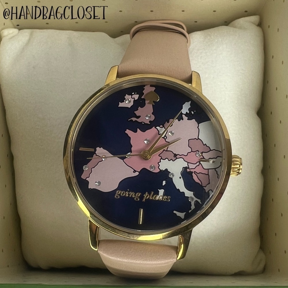 Kate Spade Going Places Map Watch Leather with Box NWT - Picture 6 of 17